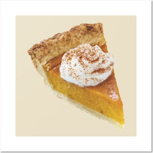 Pumpkin Pie with Whipped Cream and Nutmeg Posters and Art